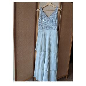 ASOS bridesmaid dress, blue sequin top